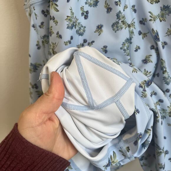 Sage Collective Floral Racerback Active Dress with Shorts Blue Size M - Picture 6 of 9